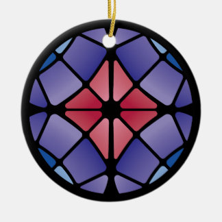 Stained Glass (Radial - Midnight) Ceramic Ornament