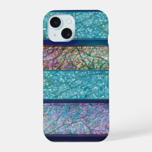 Stained Glass Radiance Art Nouveau Forest iPhone 15 Case