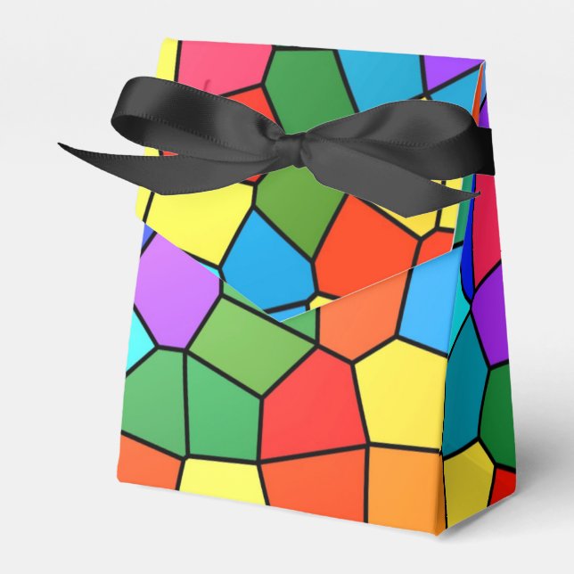 Stained Glass Rainbow Favour Box (Front Side)