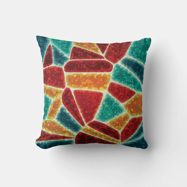 Stained Glass Rainbow Mandala Cushion (Front)