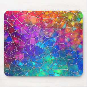 Stained Glass Rainbow Pattern Mouse Pad