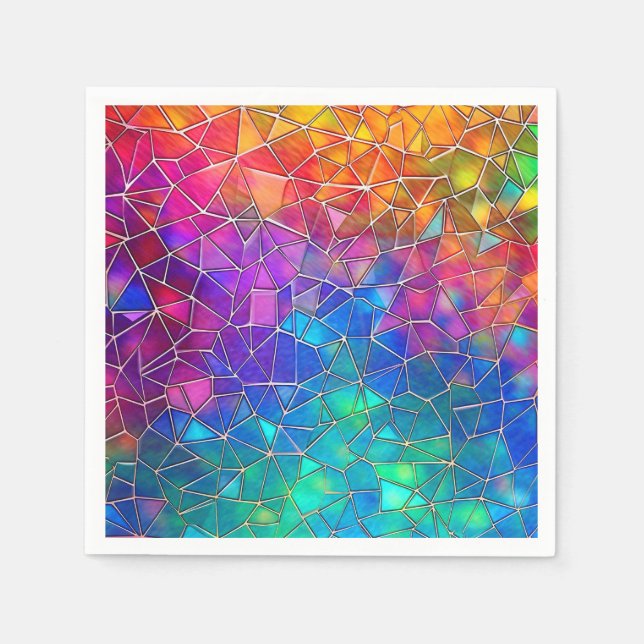 Stained Glass Rainbow Pattern Napkin (Front)