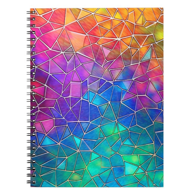 Stained Glass Rainbow Pattern Notebook (Front)
