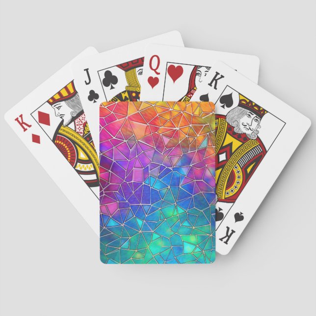 Stained Glass Rainbow Pattern Playing Cards (Back)