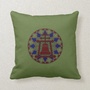 Stained Glass Raincross Tri Design Cushion