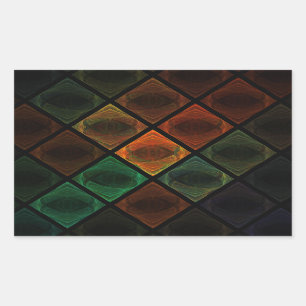 Stained Glass Rectangular Sticker