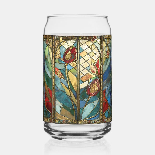 Stained Glass Red Chief Poppies at Sunrise (Front)