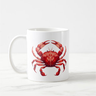 Stained Glass Red Crab Coffee Mug