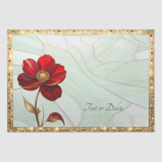 Stained Glass Red Flower Tissue Paper