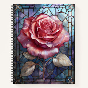 Stained Glass Rose – Gothic Floral Window Art Notebook