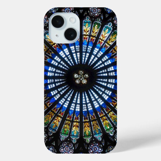 Stained glass rose window in France's Strasbourg Case-Mate iPhone Case (Back)