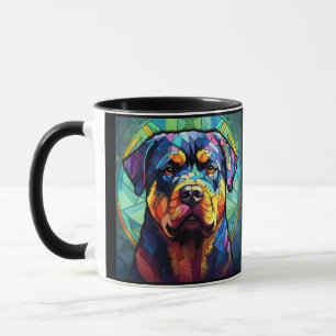 Stained Glass Rottweiler Mug
