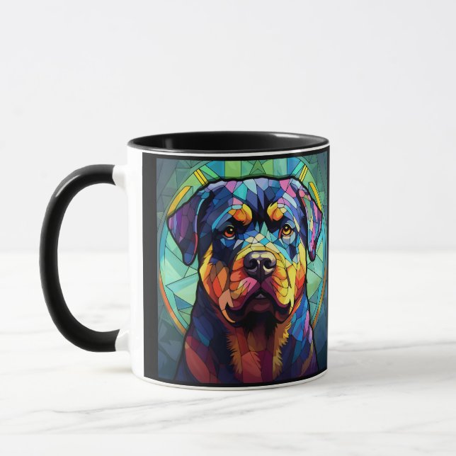 Stained Glass Rottweiler  Mug (Left)