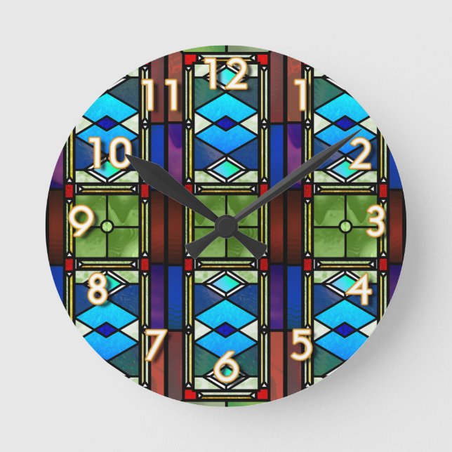 Stained Glass Round Clock (Front)