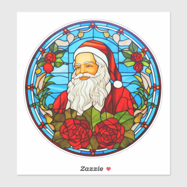 Stained Glass Santa Christmas Ornament-67673 (Sheet)