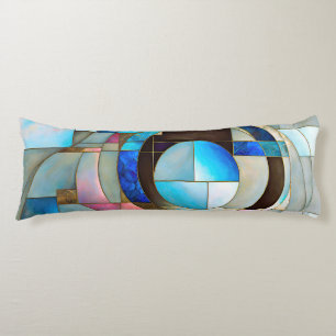 “Stained Glass Serenade” Colourful Abstract Art Body Cushion