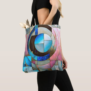 “Stained Glass Serenade” Colourful Abstract Art Tote Bag