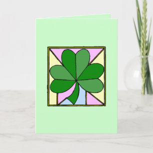 Stained Glass Shamrock Card