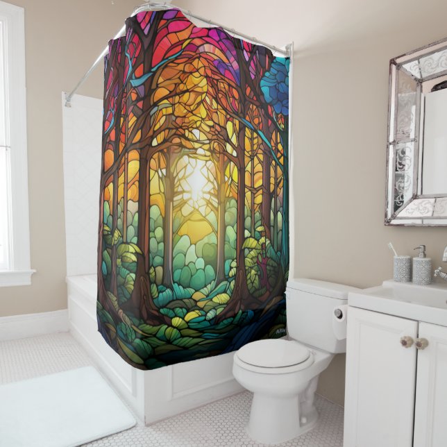 stained glass shower curtain (In Situ)