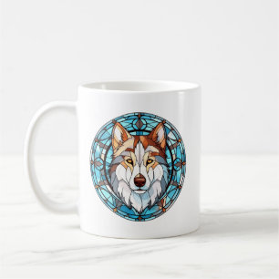 Stained Glass Siberian Husky Dog Coffee Mug