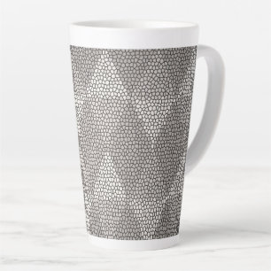 Stained Glass Silver Diamond Pattern Latte Mug