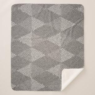 Stained Glass Silver Diamond Pattern Sherpa Blanket