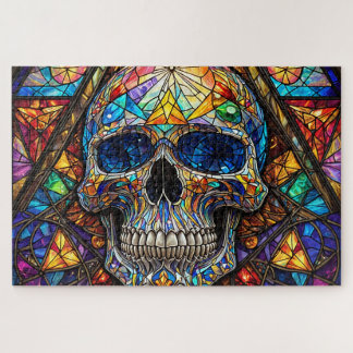 Stained Glass Skull Jigsaw Puzzle