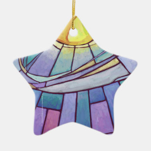 Stained Glass Sky Ceramic Tree Decoration