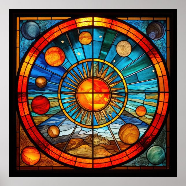 Stained Glass Solar System Poster (Front)