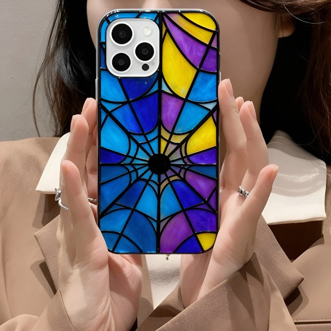 🕸️ Stained Glass Spiderweb Wednesday iPhone Case  (Creator Uploaded)