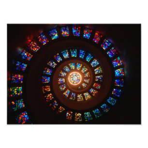 Stained Glass Spiral Window Photo Print
