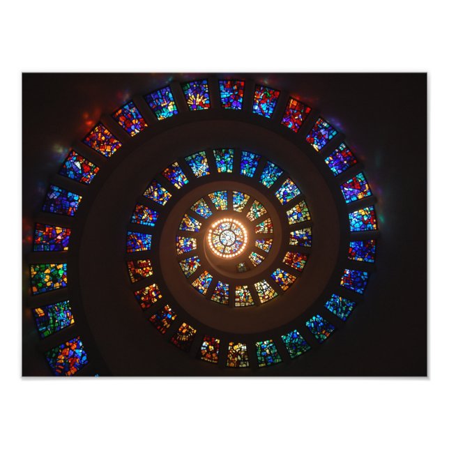Stained Glass Spiral Window Photo Print (Front)