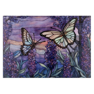Stained Glass Spring and Butterflies Cutting Board