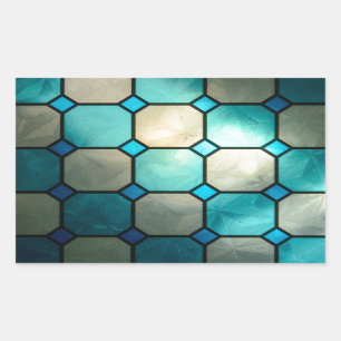 stained glass squares rectangular sticker