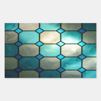 stained glass squares rectangular sticker