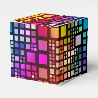 stained glass squares - vibrant rainbow :  favour box