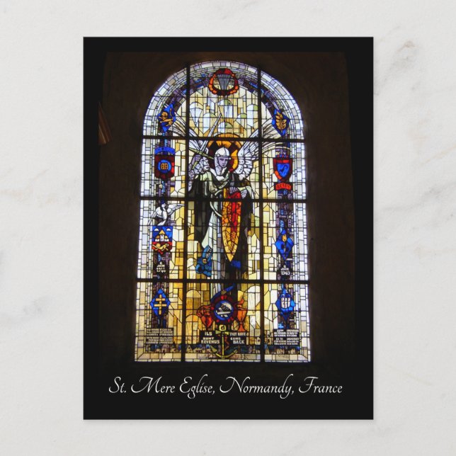 Stained Glass - St. Mere Eglise Postcard (Front)