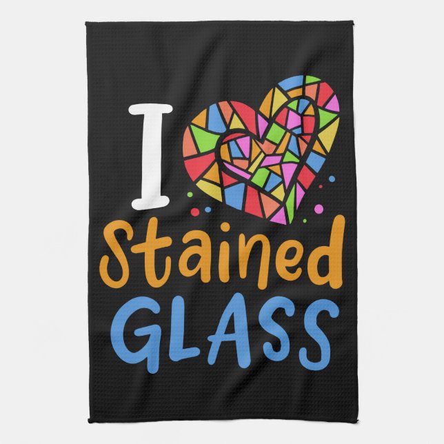 Stained Glass Stained Glass Artist Tea Towel (Vertical)