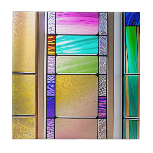 Stained glass style pattern ceramic tile