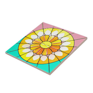 Stained glass style pattern ceramic tile