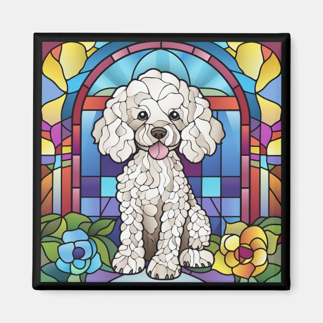 Stained Glass Style Poodle Magnet (Front)