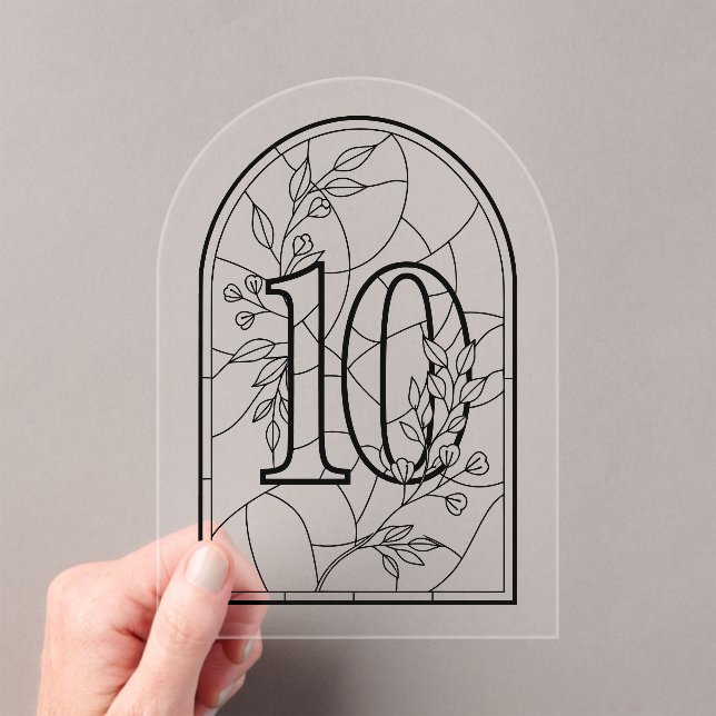 Stained Glass Style Table Number Ten (Insitu (Handheld))