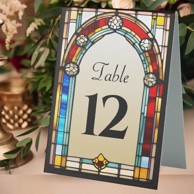 Stained Glass Style Unique Wedding Table Number (Creator Uploaded)