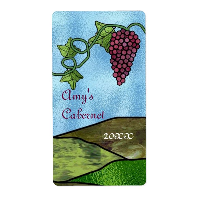Stained Glass Style Wine Label (Front)