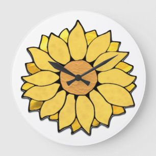 Stained Glass Sunflower Clock