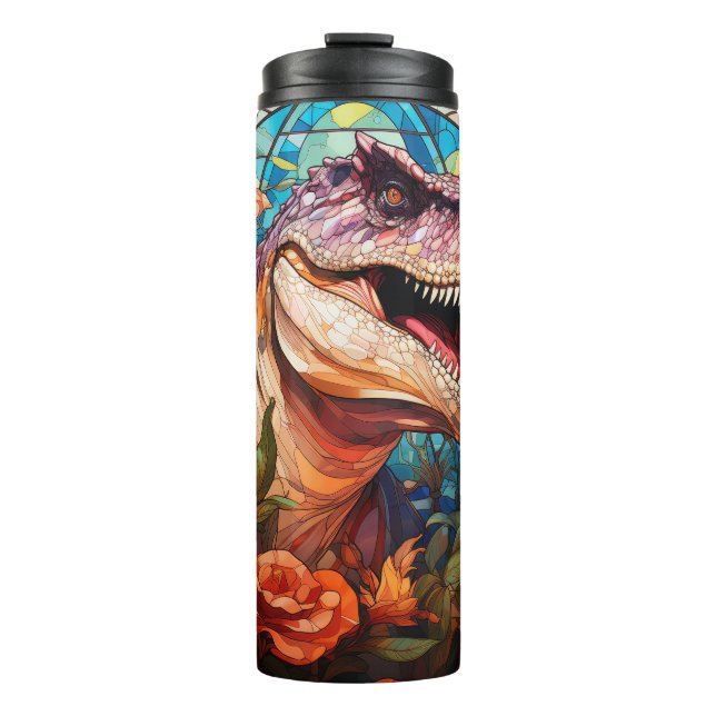 Stained Glass T-REX Dinosaur Tumbler  (Front)