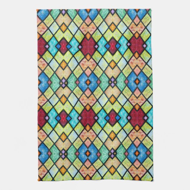 Stained Glass Tea Towel (Vertical)