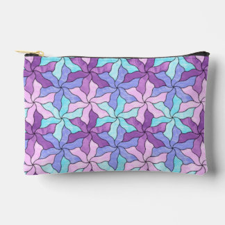 Stained Glass Tessellated Flowers Accessory Pouch