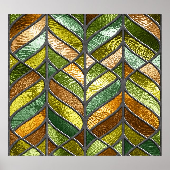 Stained Glass Texture: Colourful 3D Elegance. Poster (Front)
