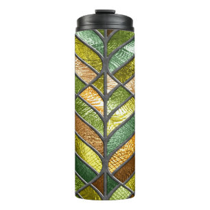 Stained Glass Texture: Colourful 3D Elegance. Thermal Tumbler